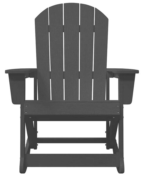 Adirondack Houpací Křesla 2 ks 2místné Černá HDPE 3335836