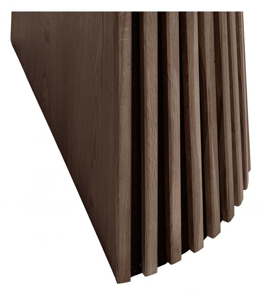 Jídelní rozkládací stůl Osaka, kulatý, dubová dýha, barva kouřová, Ø120-200-250-300×75 cm – House Nordic