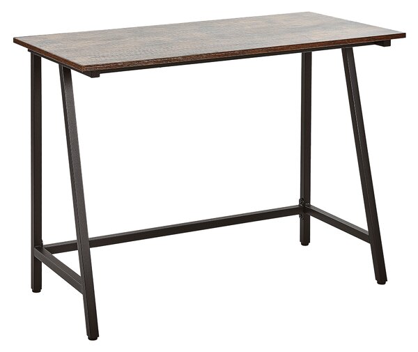 Psací stůl 100 x 50 cm tmavé dřevo/černý VILSECK
