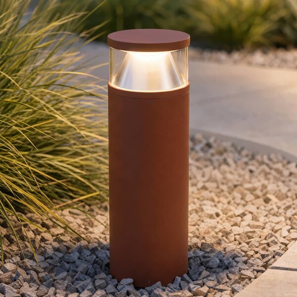 Lucande LED osvětlení cesty Cylo, terakotová barva, výška 50 cm, IP65, Terakota, Hliník, Design