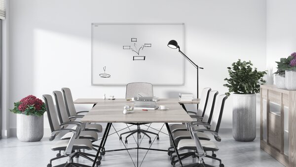 ALLboards Magnetická tabule stíratelná za sucha bílá (hliníkový rám) 120x80 cm TSC7128