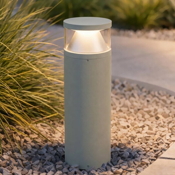 Lucande LED osvětlení cesty Cylo, šalvějově zelené, 50 cm, IP65, Zelená, Hliník, Design