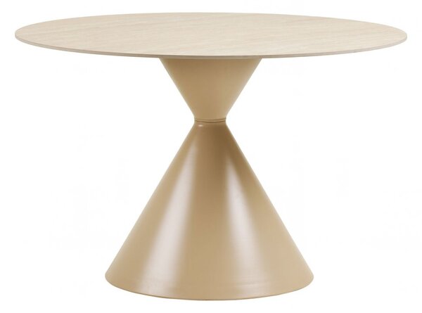 Jídelní stůl Annecy, kulatý, travertinový dekor, sand keramika, ø120×76 cm – House Nordic