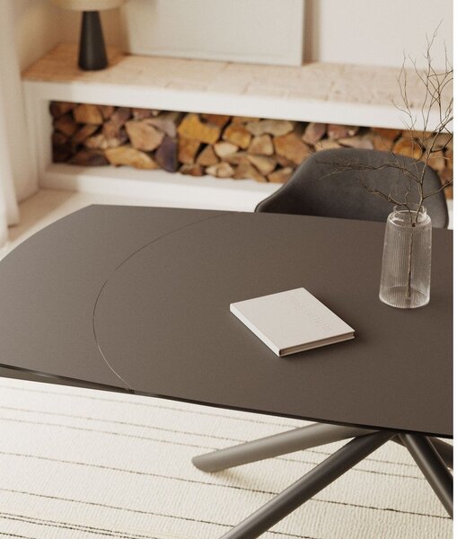 Rozkládací jídelní stůl s přídavnou deskou s keramickou deskou 100x130 cm Yodalia – Kave Home