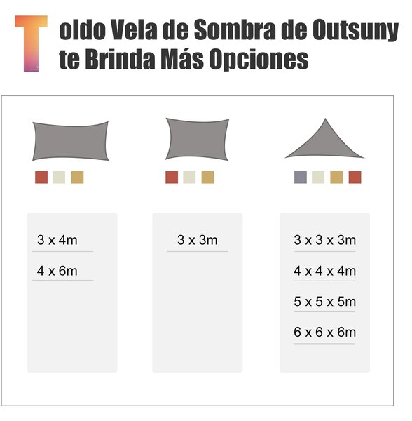 Outsunny Obdélníková Sluneční Plachta 4x6m pro Terasu, Zahradu, Kempování, UV Ochrana, Voděodolný Polyester, Písečná Barva | Aosom