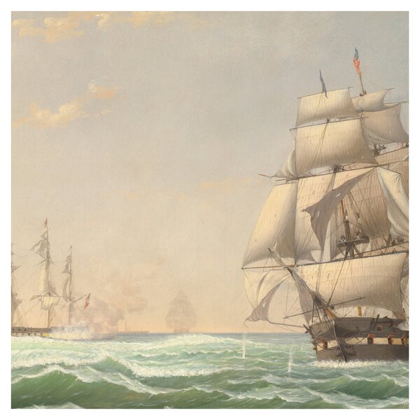 Obraz - Fitz Henry Lane, The United States Frigate President Engaging the British Squadron, reprodukce (30x30 cm)