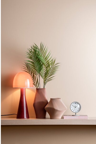 Červená stolní lampa se skleněným stínidlem (výška 45 cm) Bombin – Leitmotiv