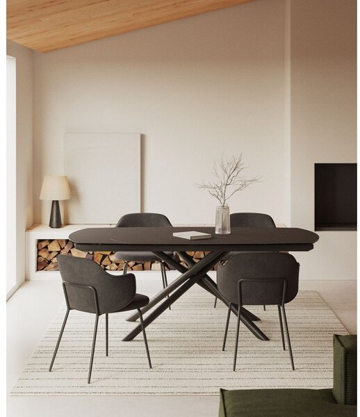 Rozkládací jídelní stůl s přídavnou deskou s keramickou deskou 100x130 cm Yodalia – Kave Home