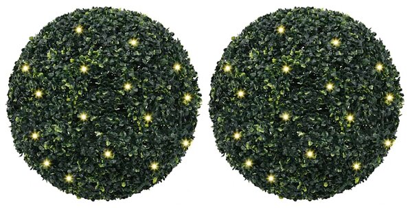 Umělé buxus koule s LED světly 2 ks zelené 52 cm 3335897