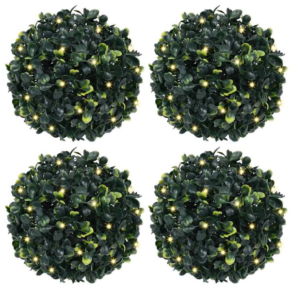Umělé buxus koule s LED světly 4 ks zelené 12 cm 3335894