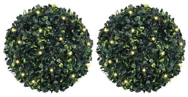 Umělé buxus koule s LED světly 2 ks zelené 45 cm 3335896