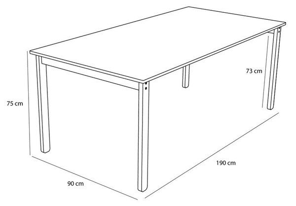 Jídelní stůl s deskou v dekoru jasanového dřeva 90x190 cm Hock – Hübsch