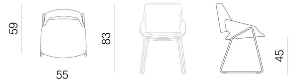 Designové židle Monk Sled Base Armchair