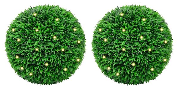 Umělé buxus koule s LED světly 2 ks zelené 55 cm 3335903