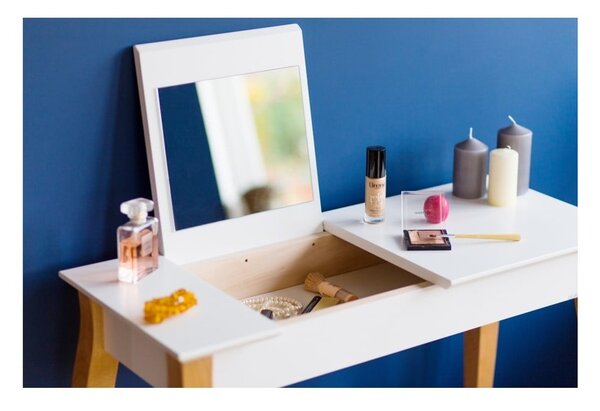 Grafitově šedý toaletní stolek se zrcadlem Ragaba Dressing Table, délka 85 cm