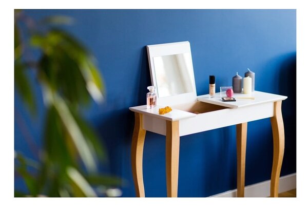 Grafitově šedý toaletní stolek se zrcadlem Ragaba Dressing Table, délka 85 cm