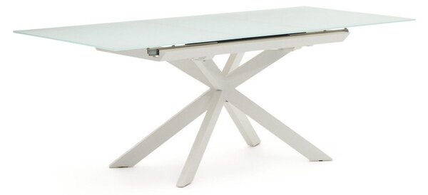 Rozkládací jídelní stůl s přídavnou deskou se skleněnou deskou 90x160 cm Atminda – Kave Home