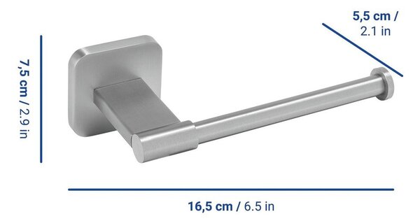 Držák na toaletní papír bez vrtání Turbo-loc z nerezové oceli v matně stříbrné barvě Porto – Wenko