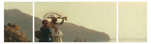 Obraz - Camille Pissarro, Two Women Chatting by the Sea, St. Thomas, reprodukce (170x50 cm)