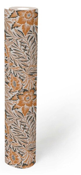 A.S. Création | Vliesová tapeta na zeď ART OF EDEN 39058-2 | 0,53 x 10,05 m | bílá, béžová, oranžová, hnědá