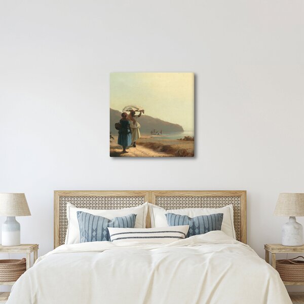 Obraz - Camille Pissarro, Two Women Chatting by the Sea, St. Thomas, reprodukce (30x30 cm)