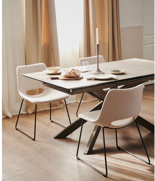 Rozkládací jídelní stůl s přídavnou deskou s keramickou deskou 90x160 cm Atminda – Kave Home