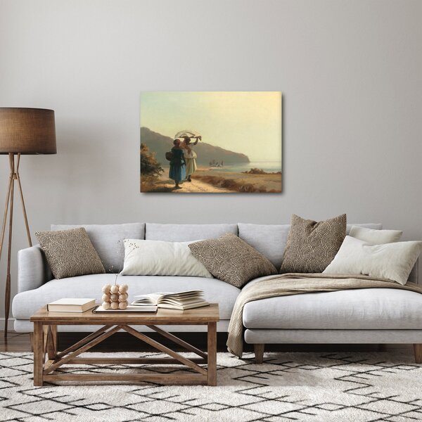 Obraz - Camille Pissarro, Two Women Chatting by the Sea, St. Thomas, reprodukce (70x50 cm)