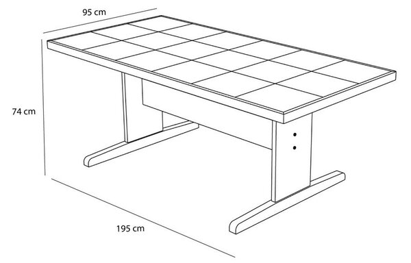 Jídelní stůl v dekoru dubu 95x195 cm Skak – Hübsch