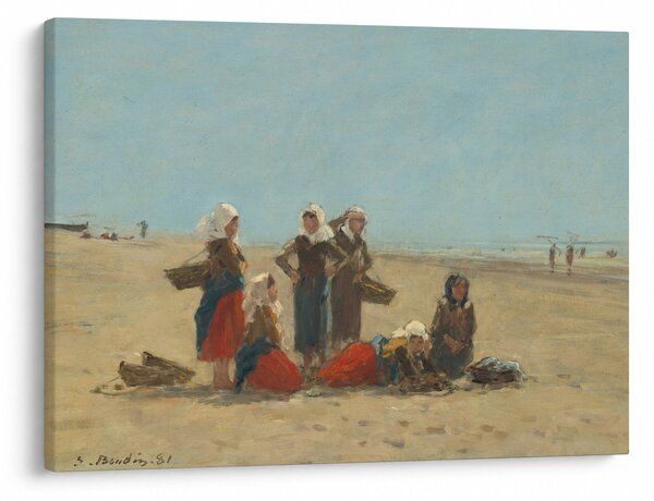Obraz - Eugène Boudin, Women on the Beach at Berck, reprodukce (70x50 cm)