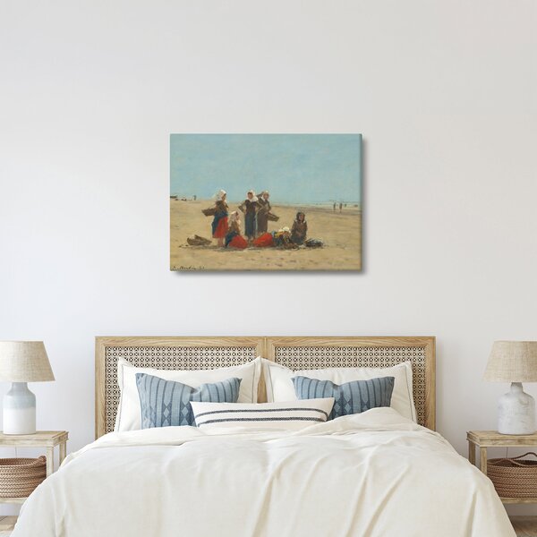 Obraz - Eugène Boudin, Women on the Beach at Berck, reprodukce (70x50 cm)