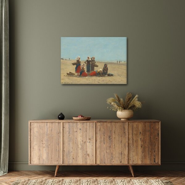 Obraz - Eugène Boudin, Women on the Beach at Berck, reprodukce (70x50 cm)