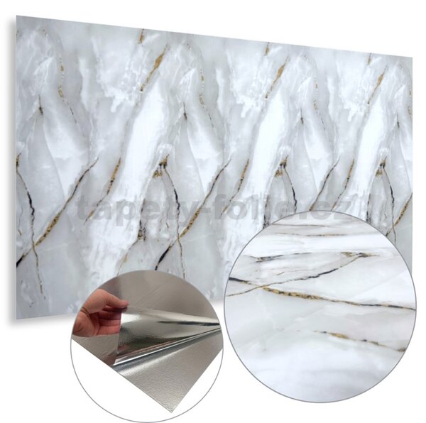 Samolepící panely na zeď YP-156, cena za kus, rozměr 100 cm x 60 cm, mramor šedo-černý, IMPOL TRADE