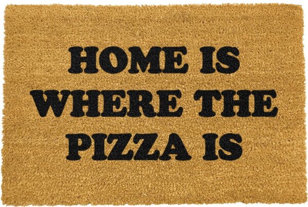 Rohožka z přírodního kokosového vlákna Artsy Doormats Home Is Where the Pizza Is, 40 x 60 cm