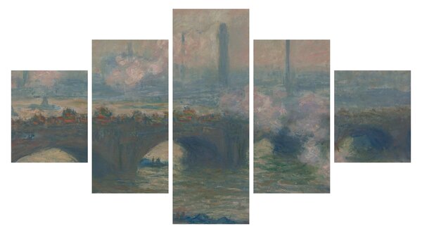 Obraz - Claude Monet, Waterloo Bridge, Gray Day, reprodukce (125x70 cm)