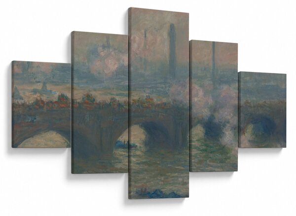 Obraz - Claude Monet, Waterloo Bridge, Gray Day, reprodukce (125x70 cm)