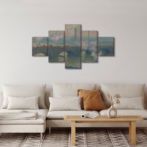 Obraz - Claude Monet, Waterloo Bridge, Gray Day, reprodukce (125x70 cm)