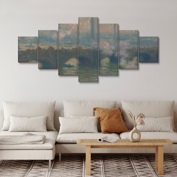 Obraz - Claude Monet, Waterloo Bridge, Gray Day, reprodukce (210x100 cm)