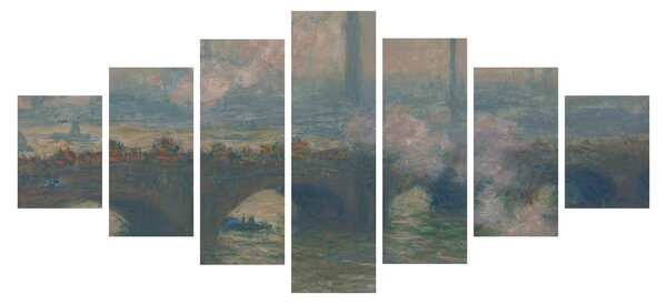 Obraz - Claude Monet, Waterloo Bridge, Gray Day, reprodukce (210x100 cm)