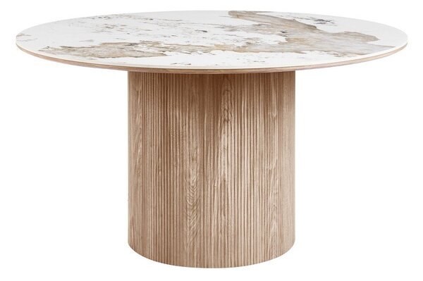Kulatý jídelní stůl s deskou v dekoru mramoru ø 140 cm Athens – House Nordic