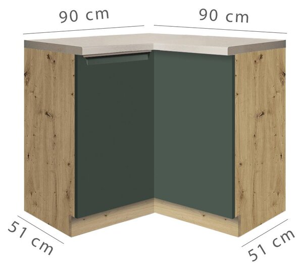 Kuchyňská linka GLAMOUR z | 172,5x312,5 cm | zelená mat