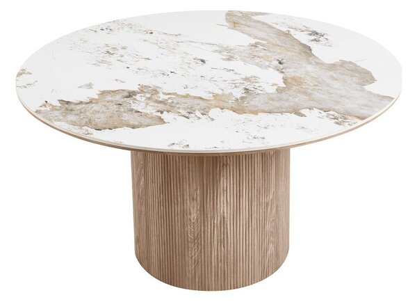 Kulatý jídelní stůl s deskou v dekoru mramoru ø 140 cm Athens – House Nordic