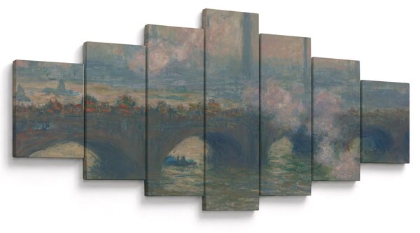 Obraz - Claude Monet, Waterloo Bridge, Gray Day, reprodukce (210x100 cm)