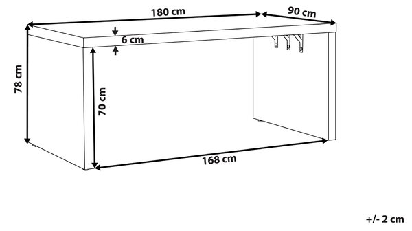 Zahradní jídelní stůl TARANTO 180 cm 90 cm Beton Šedá