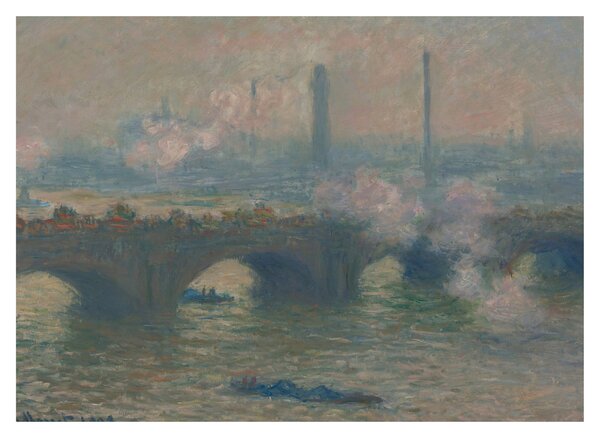 Obraz - Claude Monet, Waterloo Bridge, Gray Day, reprodukce (70x50 cm)