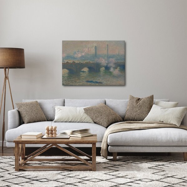 Obraz - Claude Monet, Waterloo Bridge, Gray Day, reprodukce (70x50 cm)
