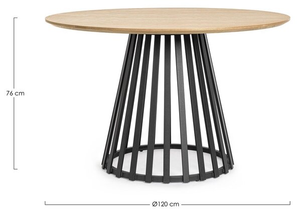 Kulatý jídelní stůl s deskou v dekoru jasanového dřeva ø 120 cm Cillian – Bizzotto