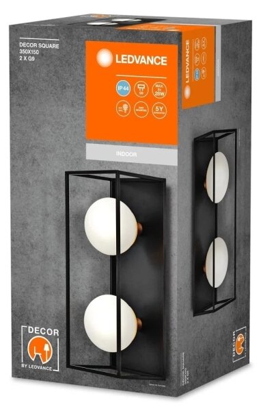 Ledvance - Venkovní nástěnné svítidlo DECOR SQUARE 2xG9/28W/230V IP44