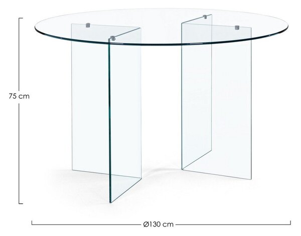 Skleněný kulatý jídelní stůl ø 130 cm Iride – Bizzotto