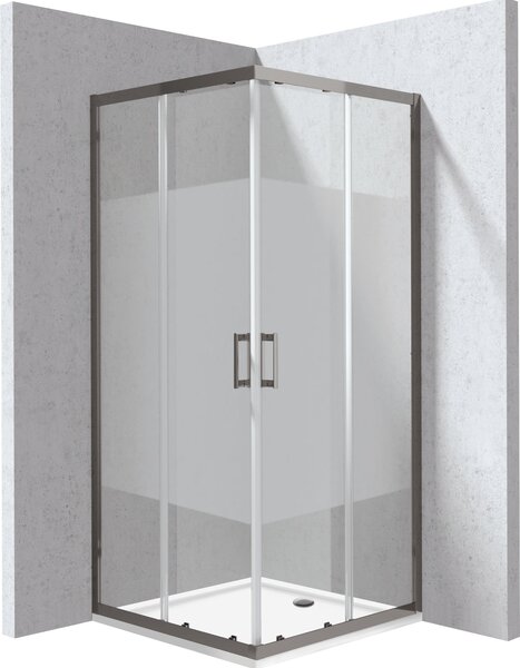 Deante Funkia Evo sprchový kout s vaničkou 80x80 cm čtvercový grafitová matný/vzorované sklo KYCPDE88P