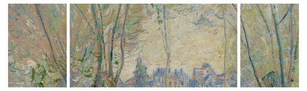 Obraz - Claude Monet, Woman Seated under the Willows, reprodukce (170x50 cm)